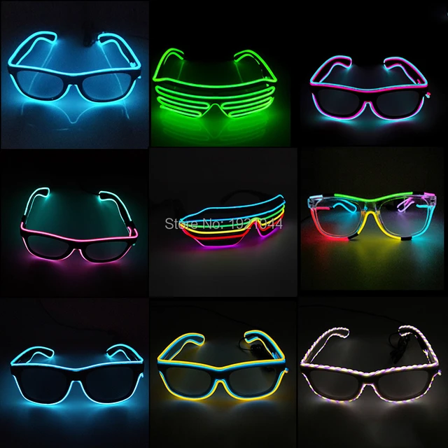 Gafas LED con cable activado por sonido de doble color, gafas de colores  brillantes, gafas luminosas, regalos de decoración de fiesta - AliExpress