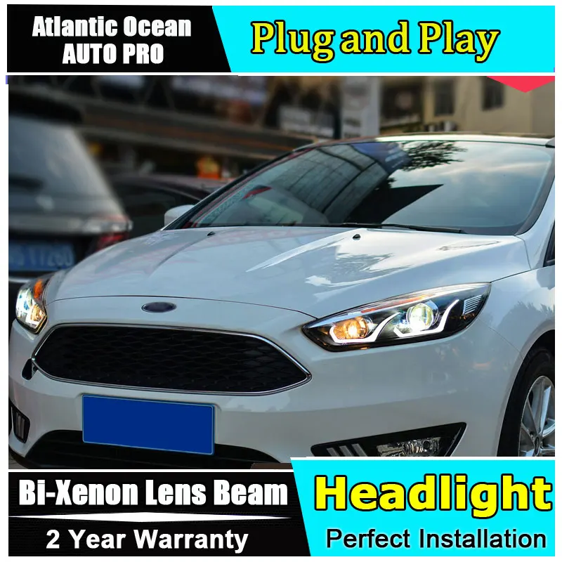 Автомобильный Стайлинг для Ford Focus фары U angel eyes 2015-2018 Биксеноновые двойные линзы HID