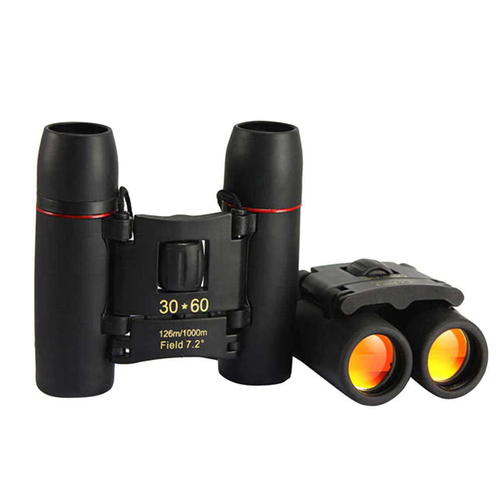 

126m / 1000m Mini Folding Binoculars Optical Lens Telescope 30X60 Blue/Red Film Coating with HD Night Vision