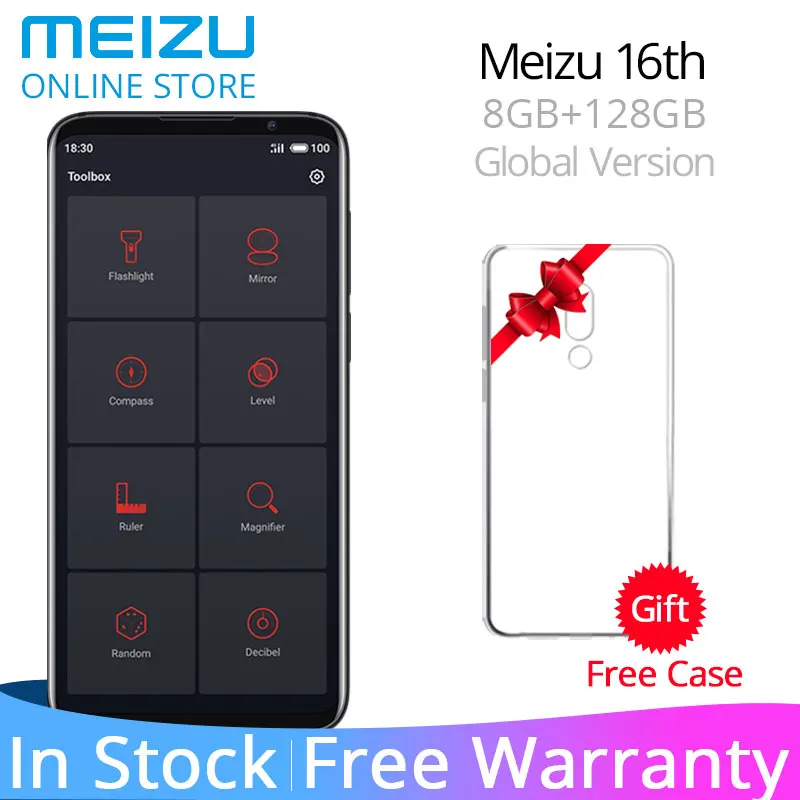 

Official Global version Meizu 16th 8GB RAM 128GB ROM Cellphone Snapdragon 845 Octa Core 6.0" 2160x1080P HD Screen AI Face unlock