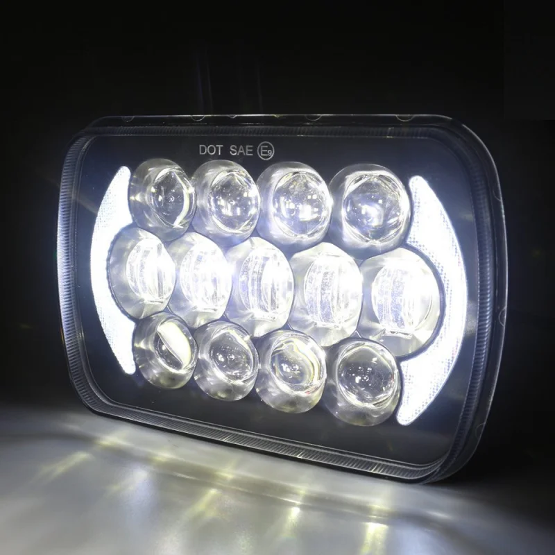 105W 5''x7' 6x7 inch Osram High Low Beam Led Headlights for Jeep Wrangler YJ Cherokee XJ H6054 H5054 H6054LL 69822 6052 6053 with Angel Eyes DRL (Black Pair) (7)