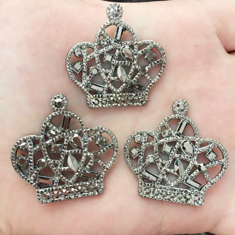 

6 Pcs AB Hollow Out Beautiful Crown Flatback Resin Rhinestone Scrapbook DIY Wedding Applique Ornament F536