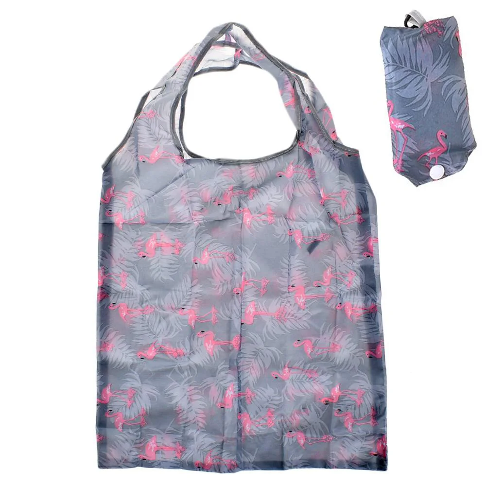 1 шт. нейлоновые Складные портативные хозяйственные сумки для отдыха, сумки для стирки, многоразовые Большие женские сумки для покупок на плечо с изображением животных фламинго