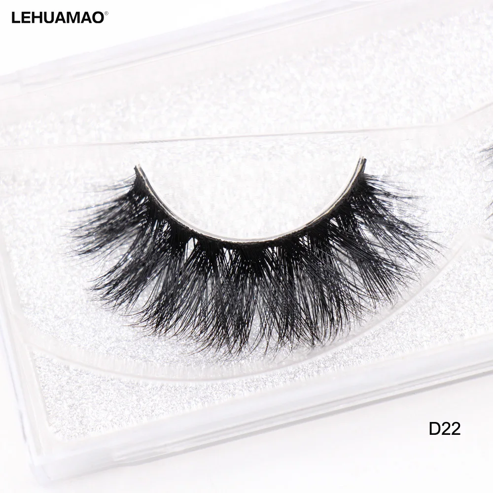 

LEHUAMAO False Eyelashes 3D Mink Lashes Natural Volume Handmade Mink False Eyelashes Thick Full Strip Lashes Cruelty Free D22