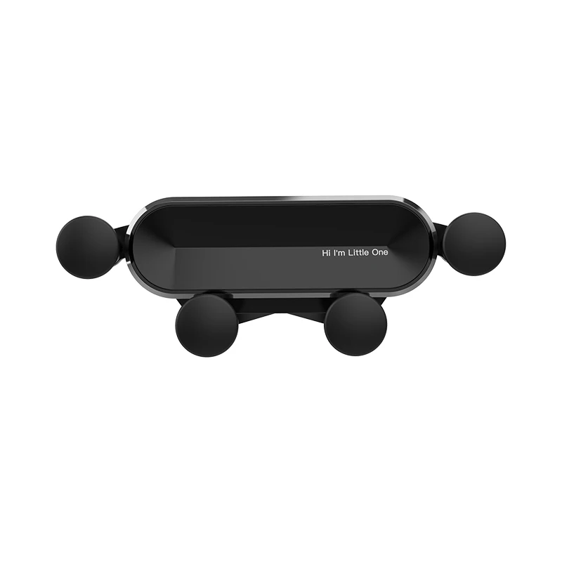 New Universal Little One Car Phone Aluminum Alloy Mini Gravity Bracket Mobile Phone Holder Cell Stand Support for IPhone XS - Цвет: Black