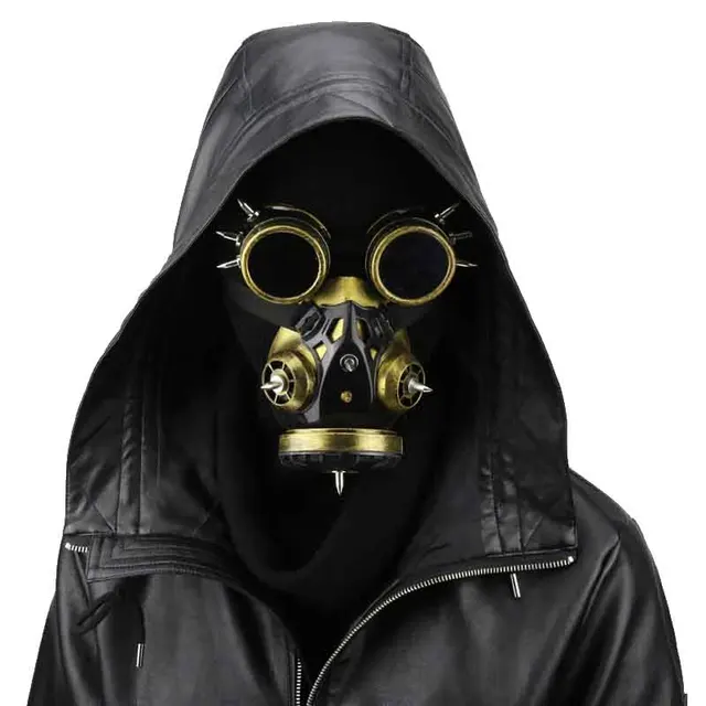 gold men women carnival makeup party cosplay gas mask steampunk anime halloween costume accessories - Halloween Costume Gas Mask gold men women carnival makeup party cosplay gas mask steampunk anime halloween costume accessories - Halloween Costume Gas Mask