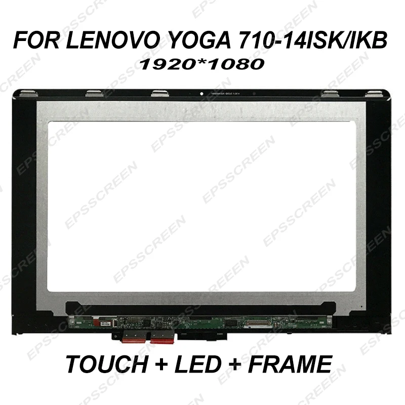 Замените 14," ЖК-экран в сборе для LENOVO IDEAPAD YOGA 710-14ISK/IKB FHD 1920*1080 сенсорный светодиодный дисплей 5D10M14182 80V4