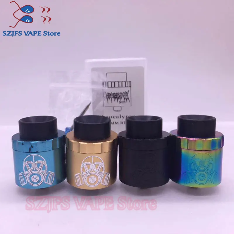 

Apocalypse GEN 25 RDA BF Pin Single or Dual Airflow Option 25mm 5mm Airflow Holes 4mm Deep Juice Well vape mods vs Drop Dead rda