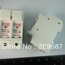 63A цилиндрический держатель предохранителя 2 P с светодиодный RT18-63X