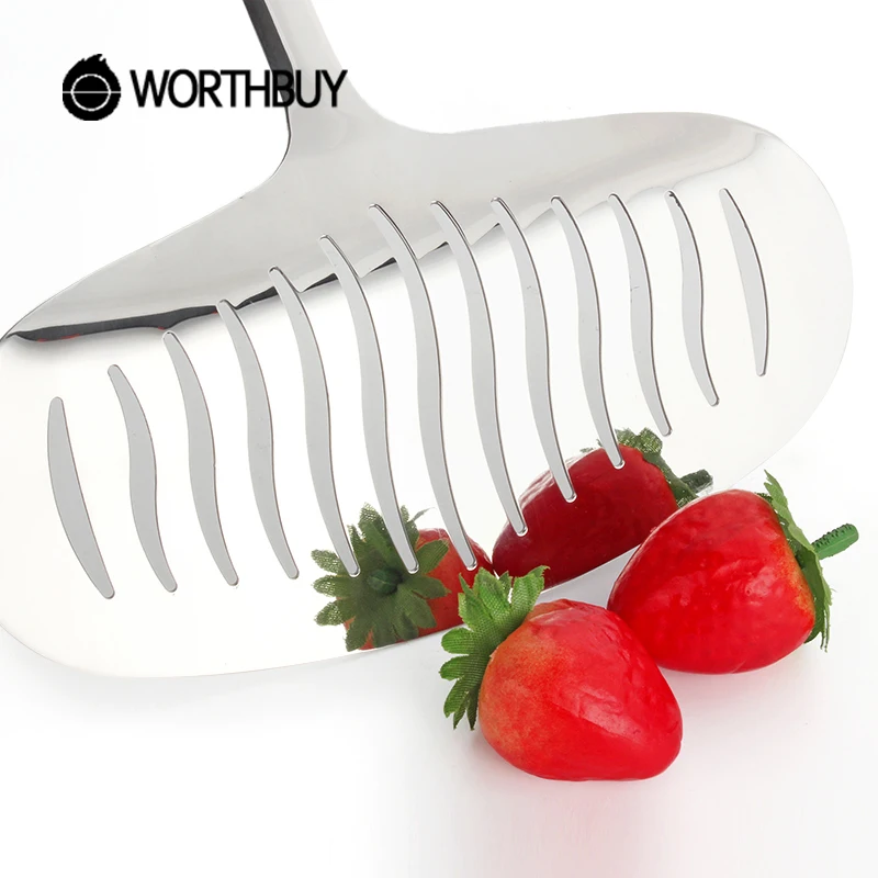 WORTHBUY кухонная утварь из нержавеющей стали шпатель для мяса с длинной ручкой