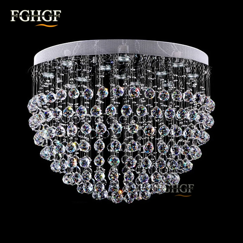Luxury Crystal Chandelier Light Fixture Round K9 Crystal Lamp Flush Mounted chandeliers lighting Dining Light Fitting Bedroom (9)
