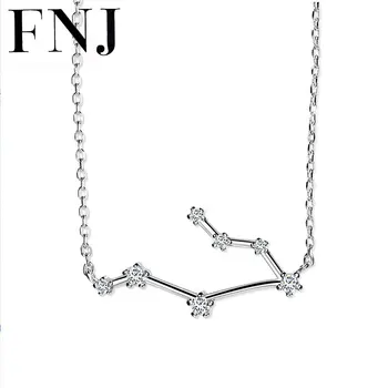 

FNJ Twelve Constellations Pendant Necklace 925 Silver sagittarius capricorn Sagittarius cancer pisces 40-45cm Chain Cubic Zircon