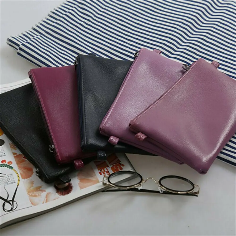 

Fashion Women's Leather Clutch Handbag Bag Mini Coin Purse Bag Wallets Pouch Zipper Messenger
