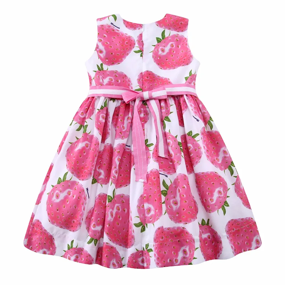 W. L. MONSOON/ г. Летнее платье для девочек с поясом из бисера, брендовый халат детская одежда костюмы принцессы, розовые Клубничные платья