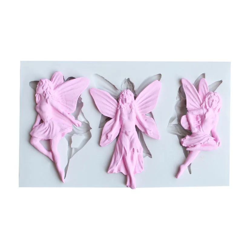 3D Little Fairy Shape Silicone Fondant Mold Kitchen DIY Cake Baking Decoration Candy Dessert Chocolate Mould Clay Plaster Tool silicone mold cake decorating tools