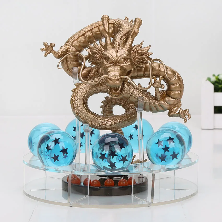 15 см Dragon Ball Z фигурка зеленая Shenron Shenlong ПВХ Фигурки игрушки 7 шт. 3,5 см Стрекоза Z Хрустальные шарики и полка подарок