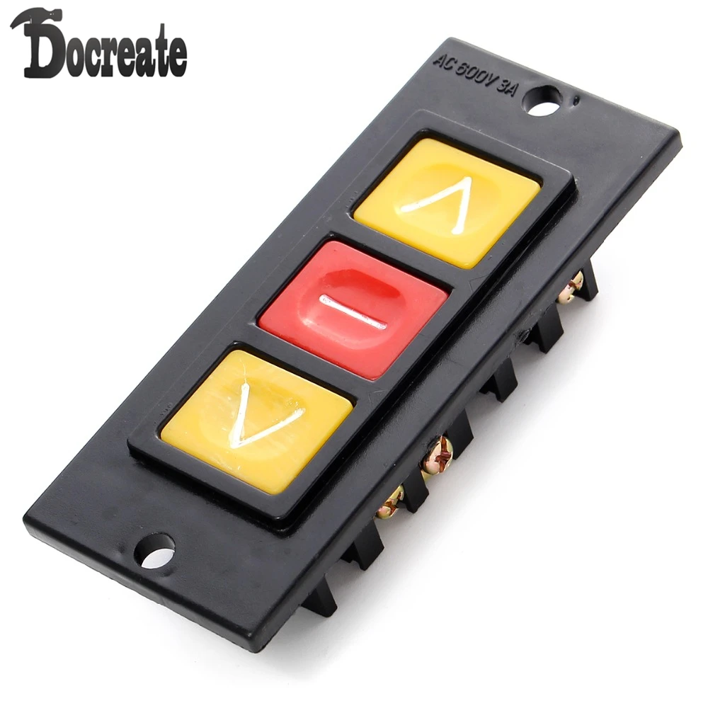 Rolling Door Up Down Stop 3 Buttons Black Plastic Housing Push