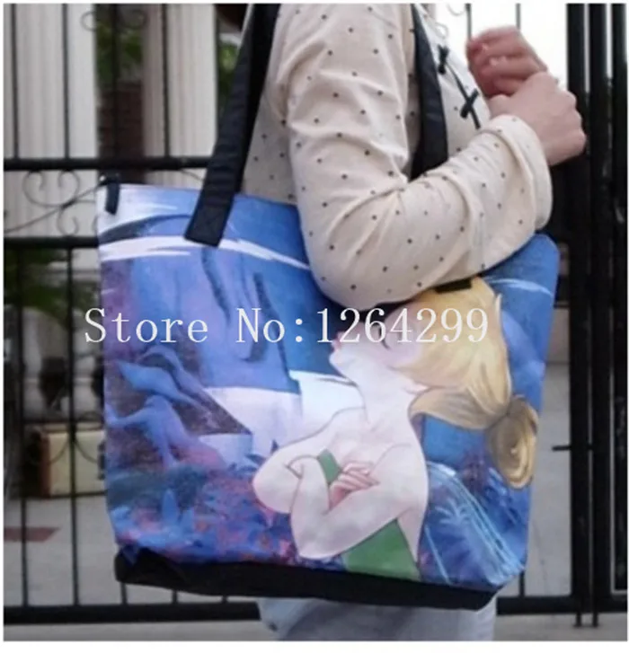Новая мода Феи для девочек женские нейлоновые большие сумки на плечо Детская сумка для покупок для детей