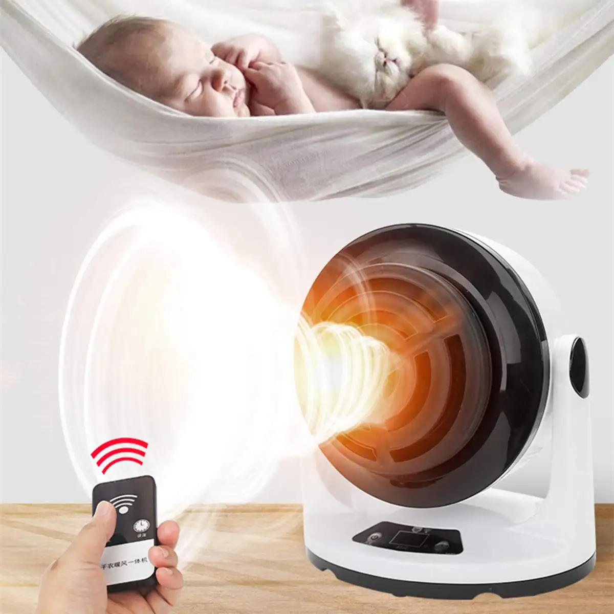 

3 in 1 Electric Space Heaters Clothes Dryer Desktop Home Room Handy Fan Heater Fast Power Saving Warmer PTC Ceramic Heating