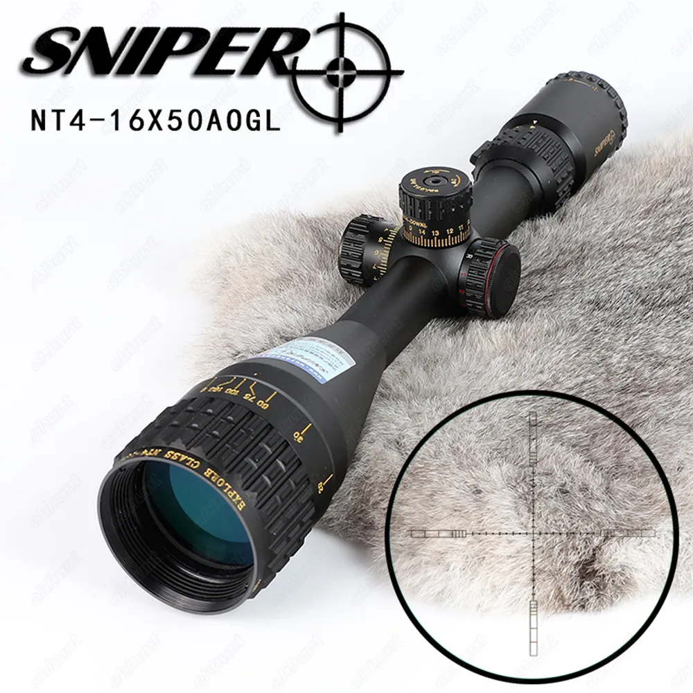 

SNIPER NT 4-16X50 AOGL Hunting Riflescopes Tactical Optical Sight Full Size Glass Etched Reticle RGB Illuminated Rifle Scope