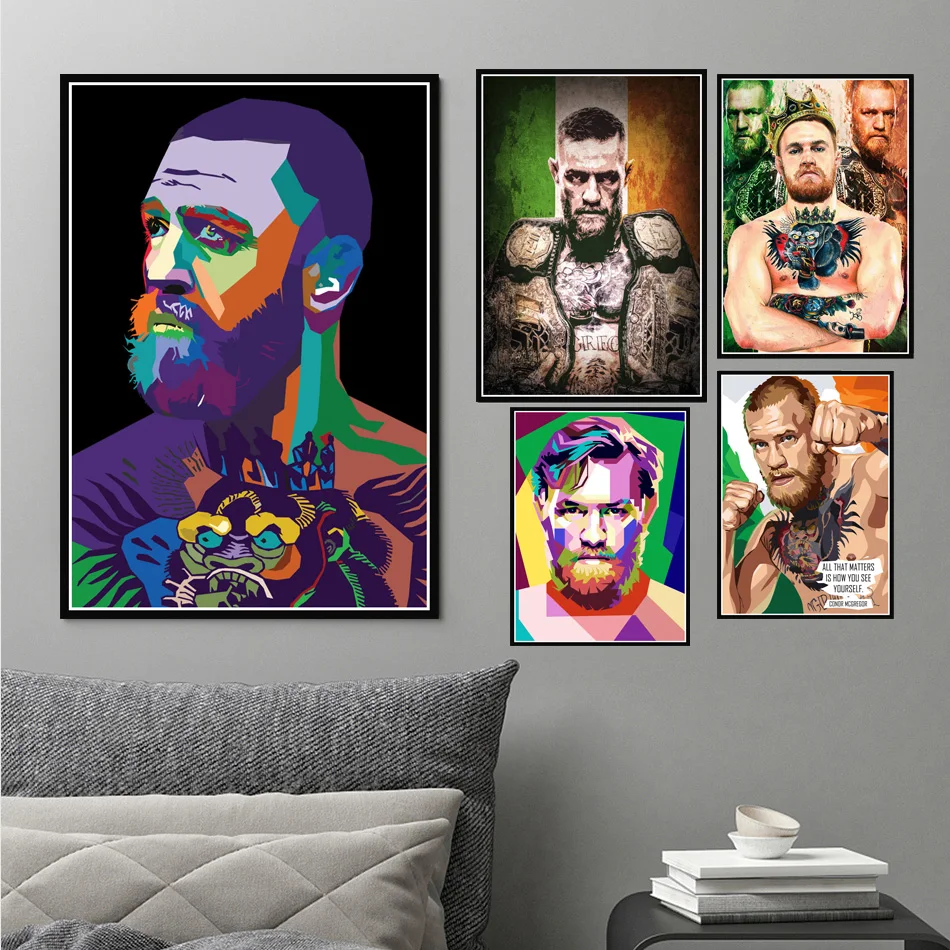 

Conor McGregor UFC Boxing Boxer Sport Star Modern Painting Art Poster And Prints Canvas Wall Pictures For Living Room Home Decor
