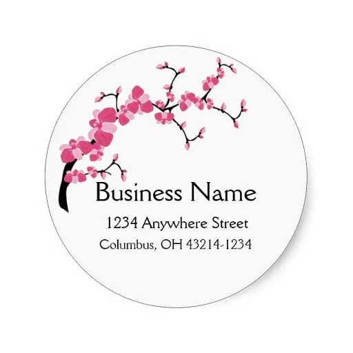 3.8cm Cherry Blossom Tree Branch Round Address Labels Classic Round