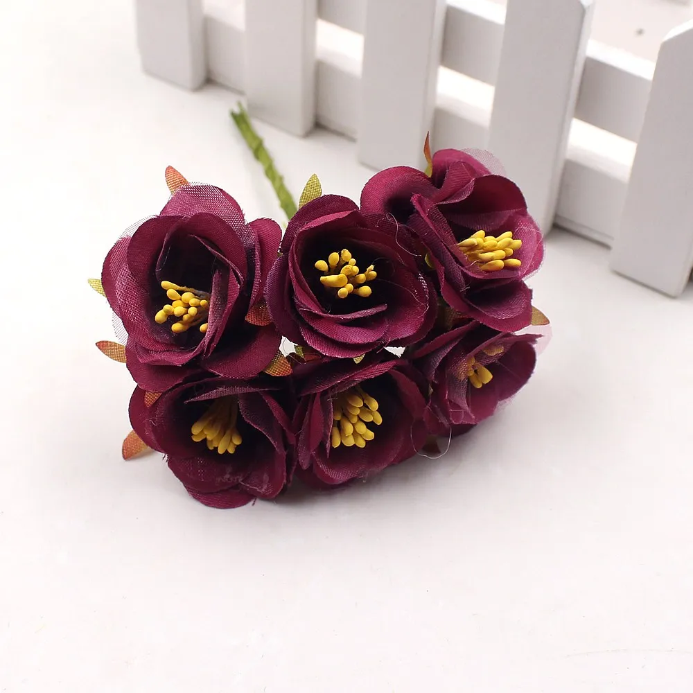 6pcs Cherry Stamen Artificial Flowers Bunch For Wedding Garden Decoration Apparel Sewing Needlework DIY Craft Supplies Bouquet 6pcs Cherry Stamen Artificial Flowers Bunch For Wedding Garden Decoration Apparel Sewing Needlework DIY Craft Supplies Bouquet