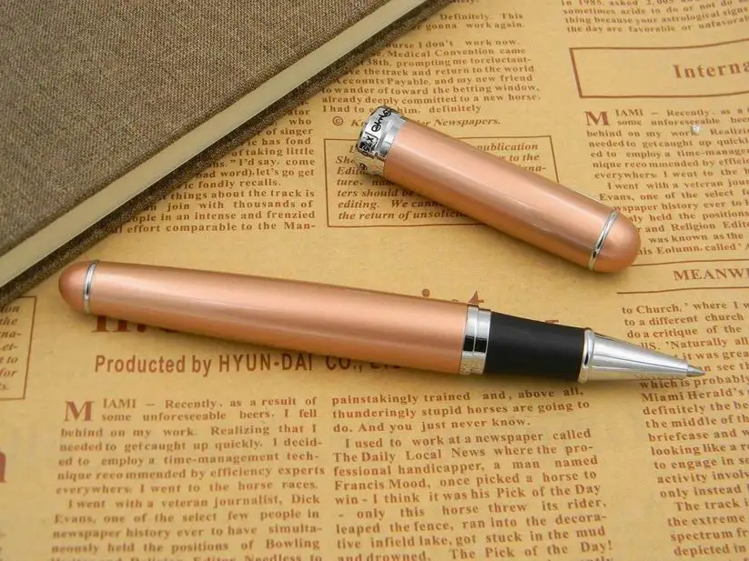 Jinhao 750 жемчужно-белый серебристый зажим металла Ручка-роллер - Цвет: ROSE GOLDEN