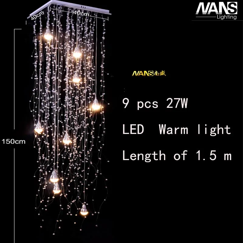 Современный светодиодный свет акриловый светильник кухня гостиная нордические подвесные светильники современные хрустальный шар люстры хрустальные шарики подвесные светильники кухня - Цвет корпуса: 150CM 9PCS 27w warm