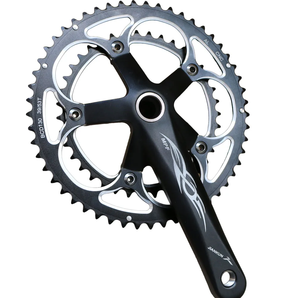 

Al7075 chainring 2X system Road Track bike crankset Chainset 130BCD 39T 53T forged Fixie Fixed Gear sprocket chainwheel part