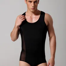 1 комплект Брендовое белье из шелковой пряжи для мужчин, прозрачное сексуальное мужское нижнее белье, комбинезоны, сетчатый жилет, мужской сетчатый жилет, боди, комбинезон