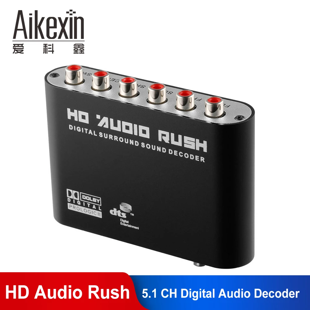 Оптический SPDIF 3 5 AUX коаксиальный цифровой аналоговый 6 RCA HD аудио Rush 5.1CH декодер AC3