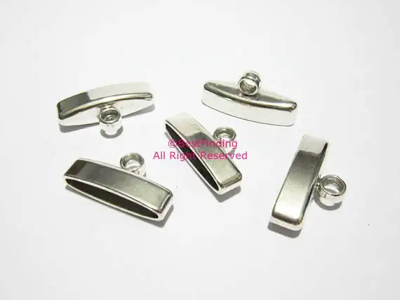 

Silver tone pendant end caps 27x5mm necklace pendant caps Tassel caps RB307