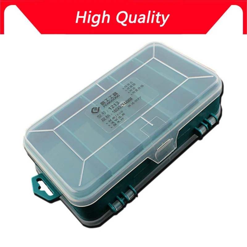 

High quality Transparent Tool Box Double-Side Plastic ToolBox Storage Tool Multifunction Tool case Screw packing box NEW