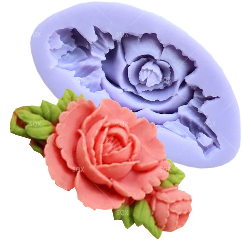 Purple classic 1Pcs Flower Leaf Shaped Silicone Fondant Mould Cake