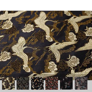 

CF01 Dragonfly Brocade Jacquard Fabric For Traditional Chinese Wedding Cheongsam Qipao Fabric Mulberry Silk DIY Handbag Material