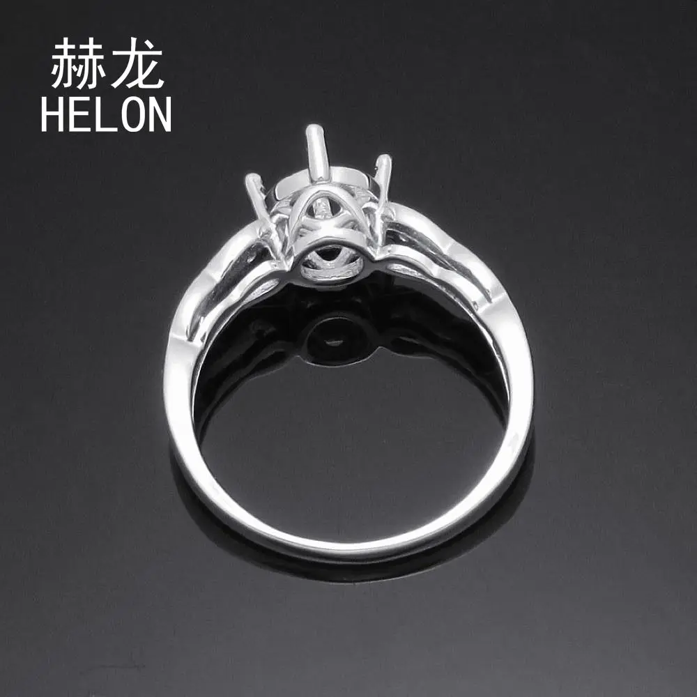 925 Sterling Silver 6.5mm to 7mm Round Cut Semi Mount Ring Pave Genuine Pink Sapphire Wedding Ring Fine Jewelry Women