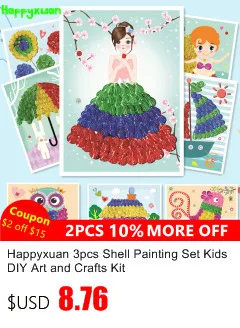 Happyxuan 3 шт. картина с ракушками набор детей DIY Искусство и ремесла комплект Материал детский сад творческие игрушки для девочек развивающие