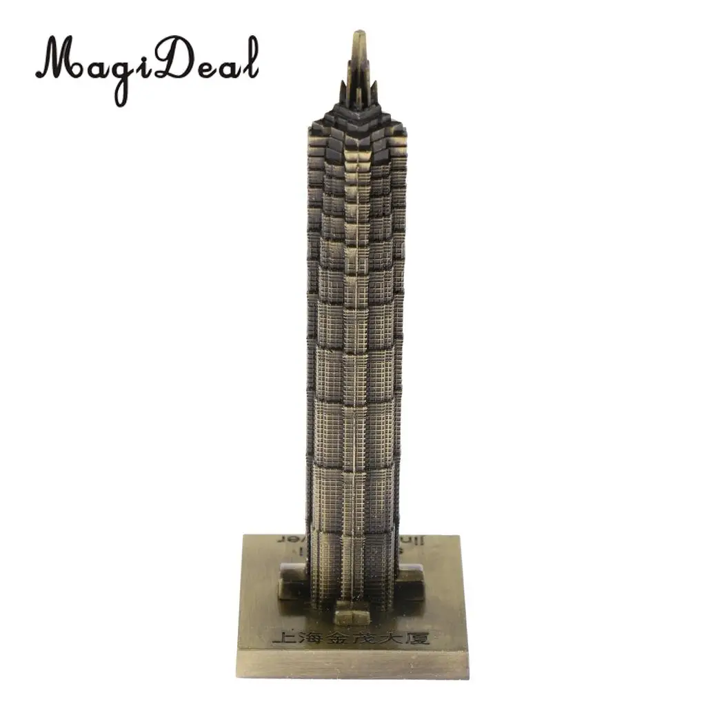 3 Pieces Souvenir Building Metal Shanghai Skylines Buildings Model Desk Decor Gift - 15cm