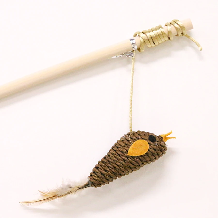 

Cute Cat Toy Mouse Stick Wand Interactive Training Funny Resistant Bell Pet Games Produtos Para Pets Petshop Supplies 50DC0042