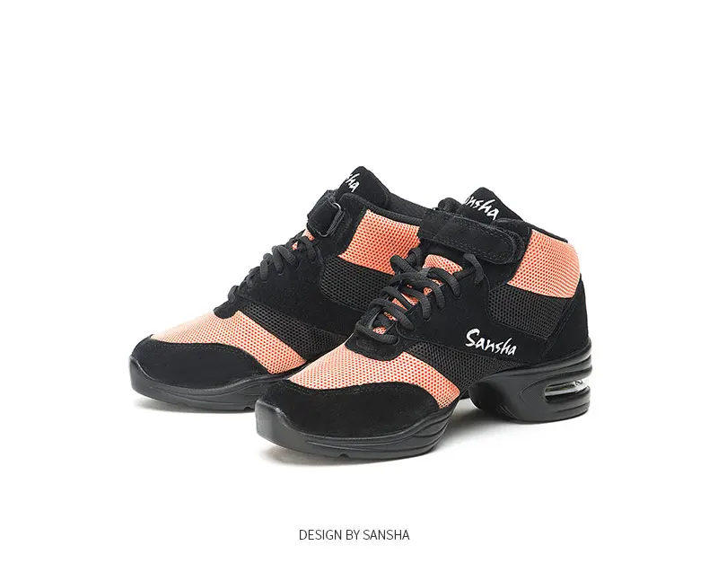 Sansha/танцевальная обувь с верхом из дышащей сетки на высокой подошве; удобные мягкие танцевальные кроссовки для сальсы и джаза; H135M