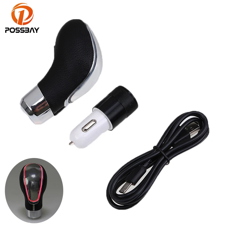 POSSBAY Touch Activated Car LED Gear Shift Knob Light Shift Knob