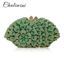 Зеленый цветок Перевозчик женская сумка-мессенджер с цепочкой Сумочка-клатч через плечо вечерняя Вечеринка Femme Сумки Портмоне baellerry