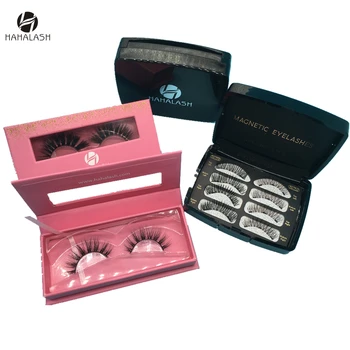 

HaHaLash gift box eyelashes 2 pairs box Magnetic Eyelashes and 1 pair natural 3D mink eyelashes paper magnet box 2 pairs