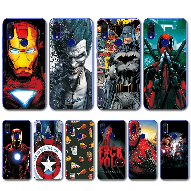 

For Xiaomi Redmi 7 Bumper Case Redmi7 Novelty Captain America TPU Painted Phone Case Cover For Xaiomi Redmi 7 Redmi7 6.26" Funda