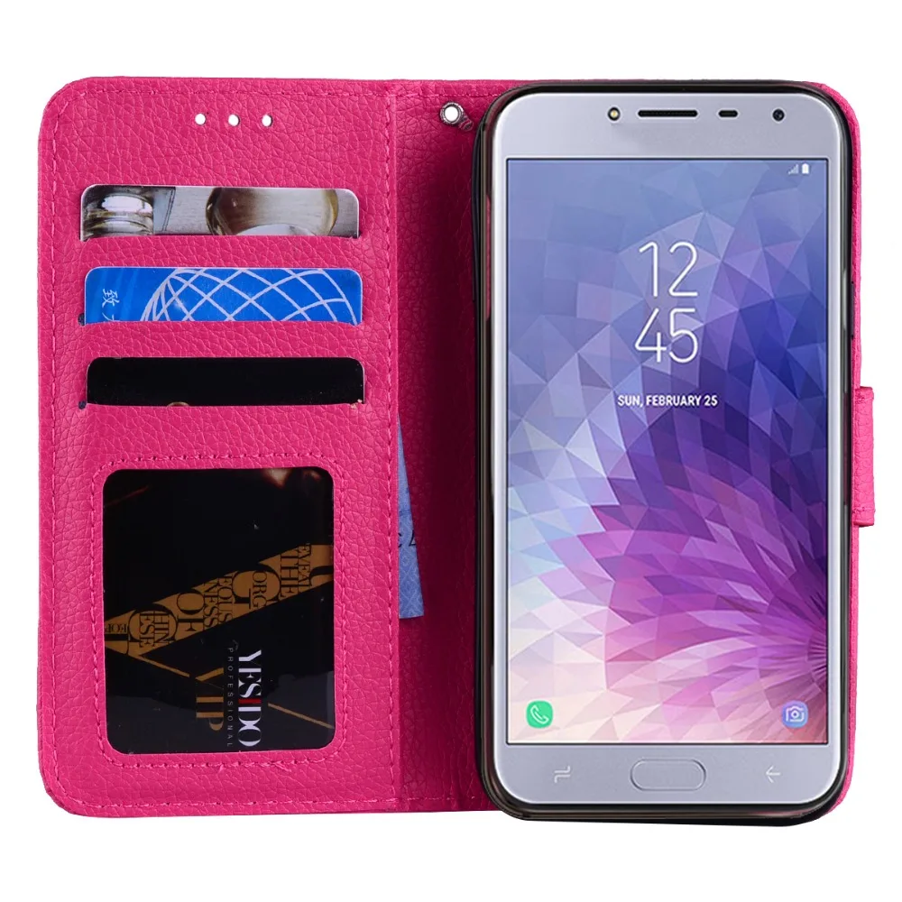 

1pcs/lot free shipping With Photo Frame Case Soft TPU + PULeather Lychee Wallet Case For Samsung J4 2018 J6 2018 EU Version