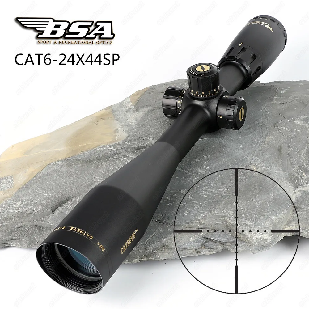 BSA Catseye 6-24X44 SP охотничий винтовочный оптический прицел Боковая регулировка параллакса Mil-dot Сетка турели замок интегрированный солнцезащитный прицел винтовки