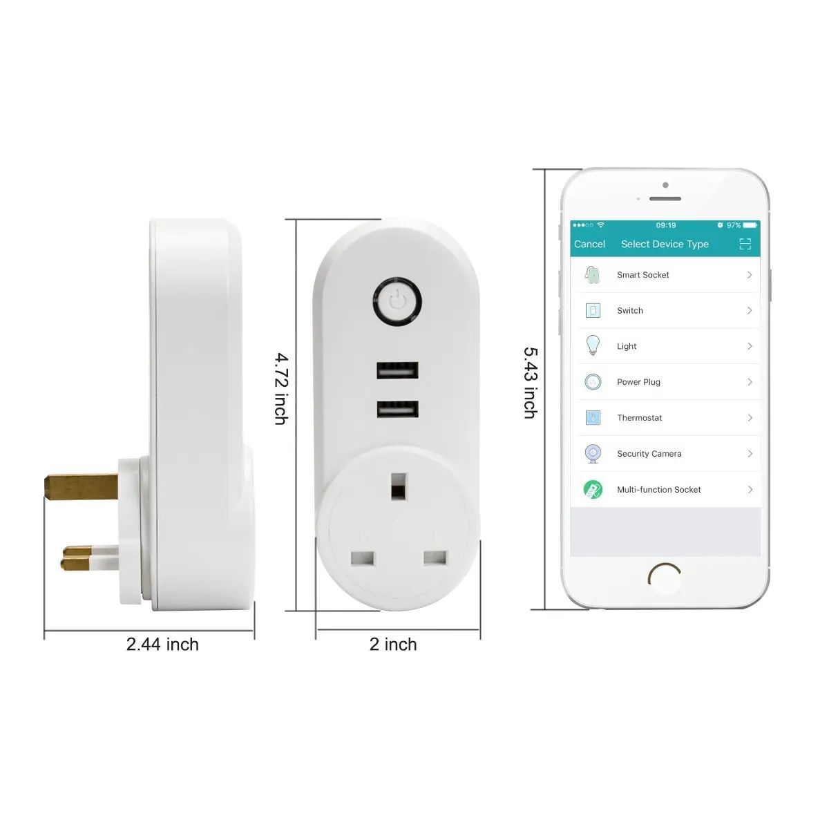 Wi-Fi Smart power Plug Британский магазин розетка с стабилизатор напряжения с usb функция управления синхронизацией голоса работает с Amazon Alexa, Google Home
