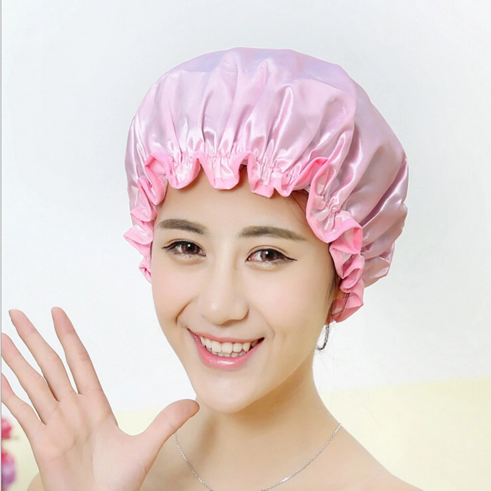 Lovely Printing Elastic Shower Caps for Ladies Girl Hat Hair Bath Spa