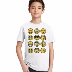 Смайлик emoji футболка для мальчиков детская одежда 2017 одежда для мальчиков, Новая летняя детская одежда для детей Топы футболки roupas infantis menino